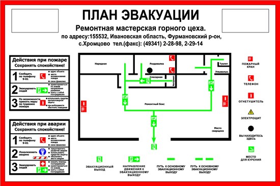 План эвакуации со строительных лесов